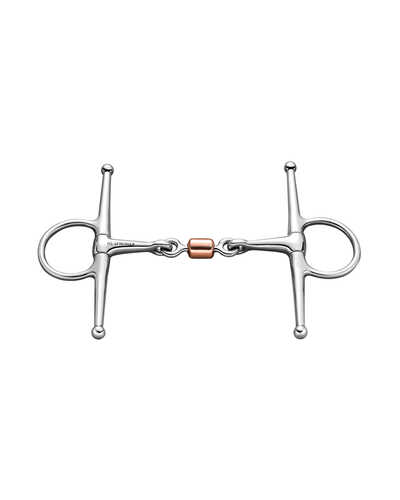 Schenkeltrense mit beschichteter Kupferrolle 14 mm doppelt gebrochen