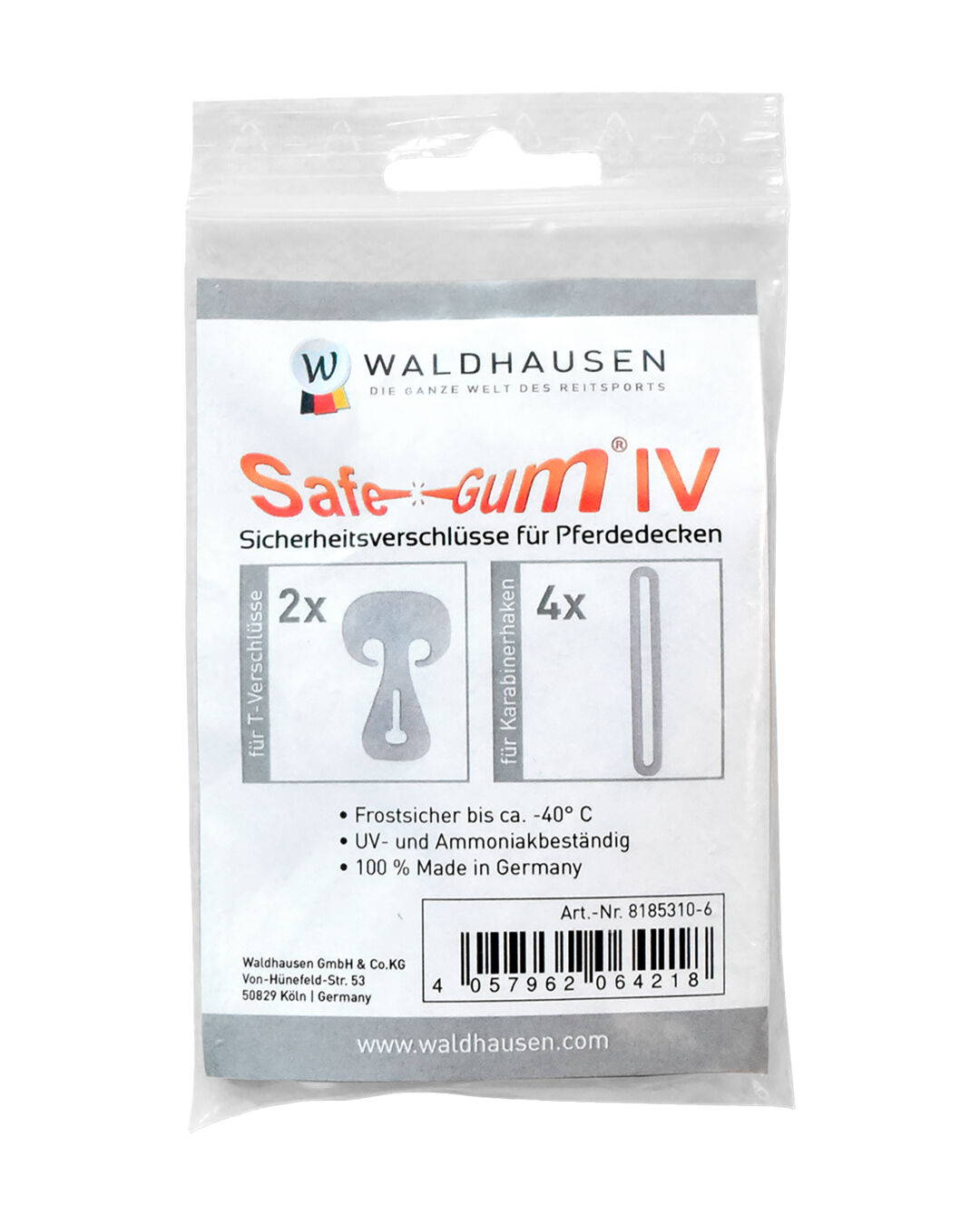 Sicherheitsverschlüsse Safe-Gum für Pferdedecken 6 Stück