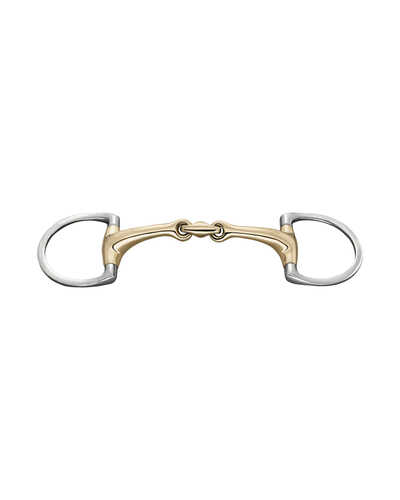 Olivenkopfgebiss Dynamic RS mit D-förmigem Ring 14/16 mm doppelt gebrochen