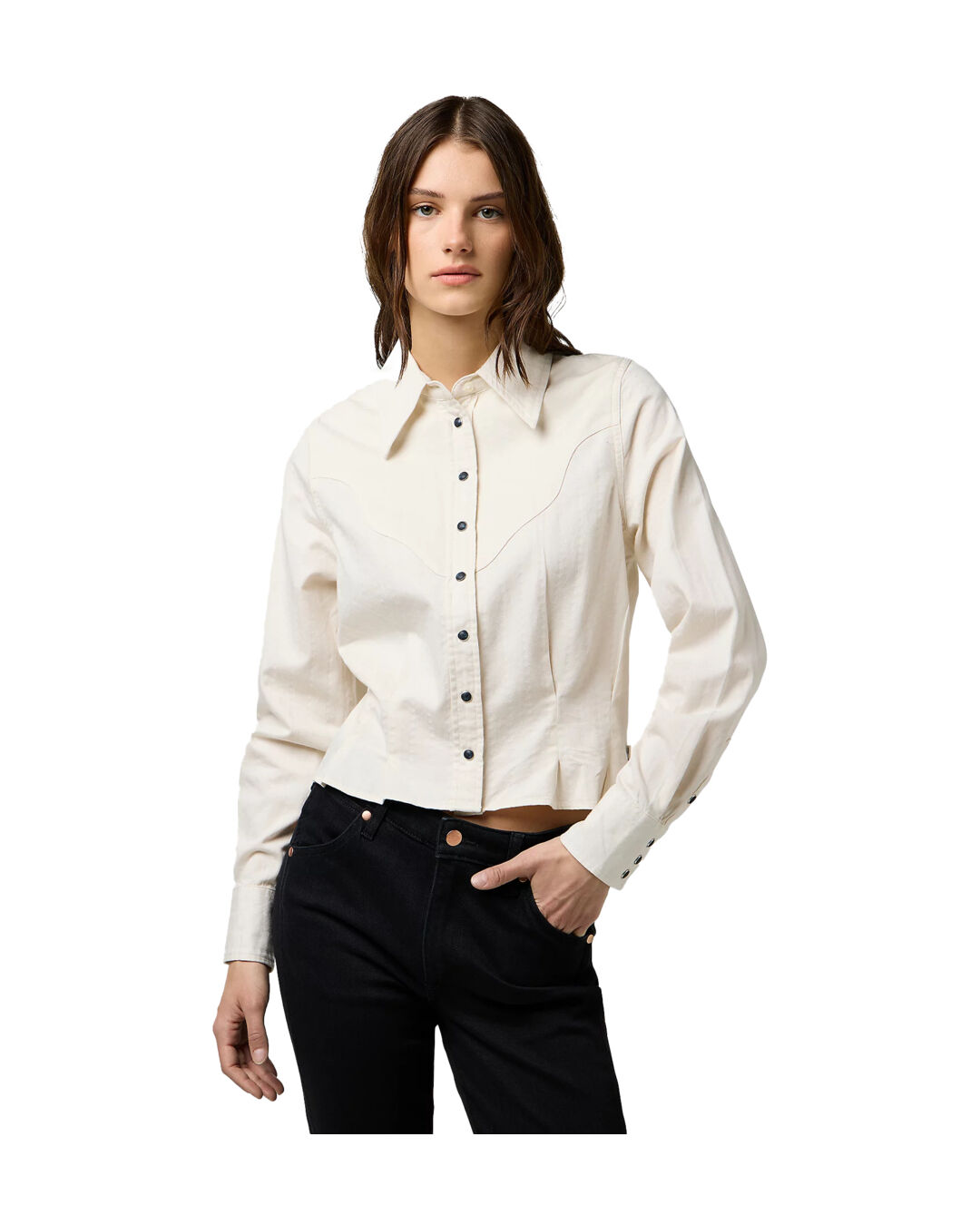 Bluse Peplum Pinstar White