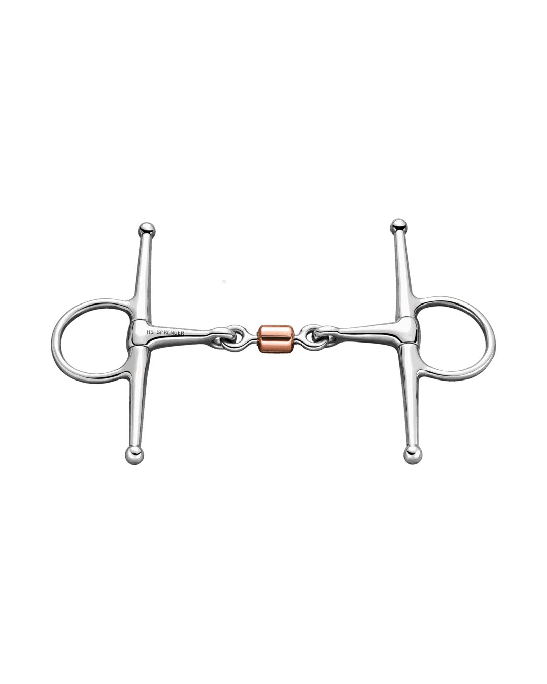 Schenkeltrense mit Kupferrolle 14 mm doppelt gebrochen Schenkeltrense mit Kupferrolle 14 mm doppelt gebrochen