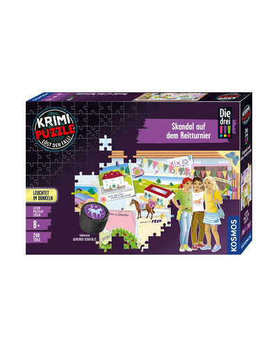 Krimipuzzle-Set Die drei !!! – Skandal auf dem Reitturnier