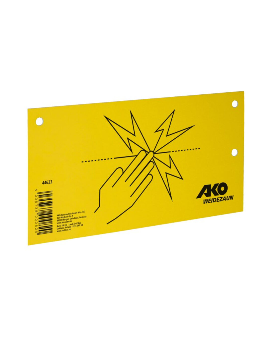 Warnschild Elektrozaun 20x10 cm
