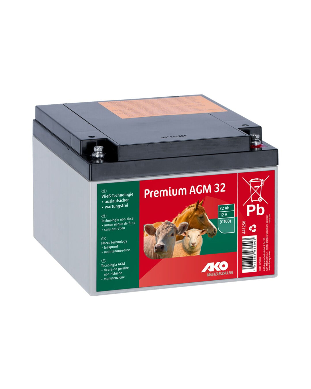 Weidezaunbatterie Premium AGM Akku 32