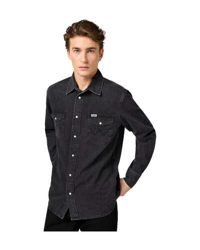 Jeanshemd Western Rinse Black
