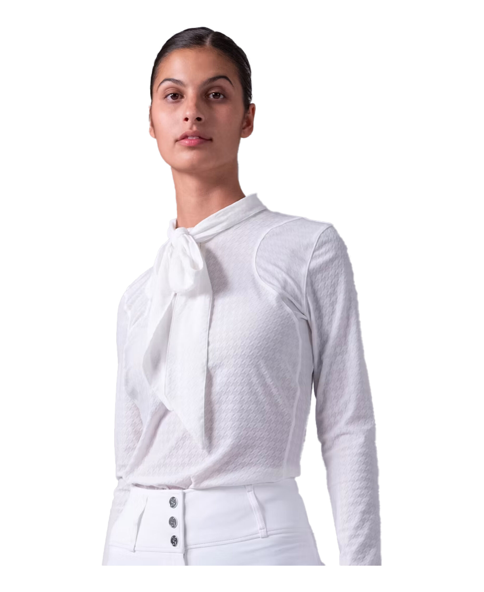 Schleifen-Mesh-Langarmshirt Delilah