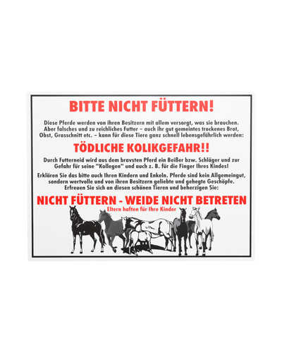 Hinweisschild Kolikgefahr