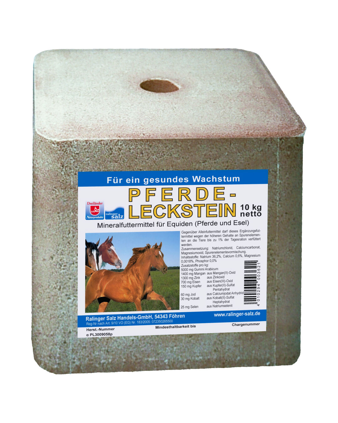 Salzleckstein mit Mineralzusätzen