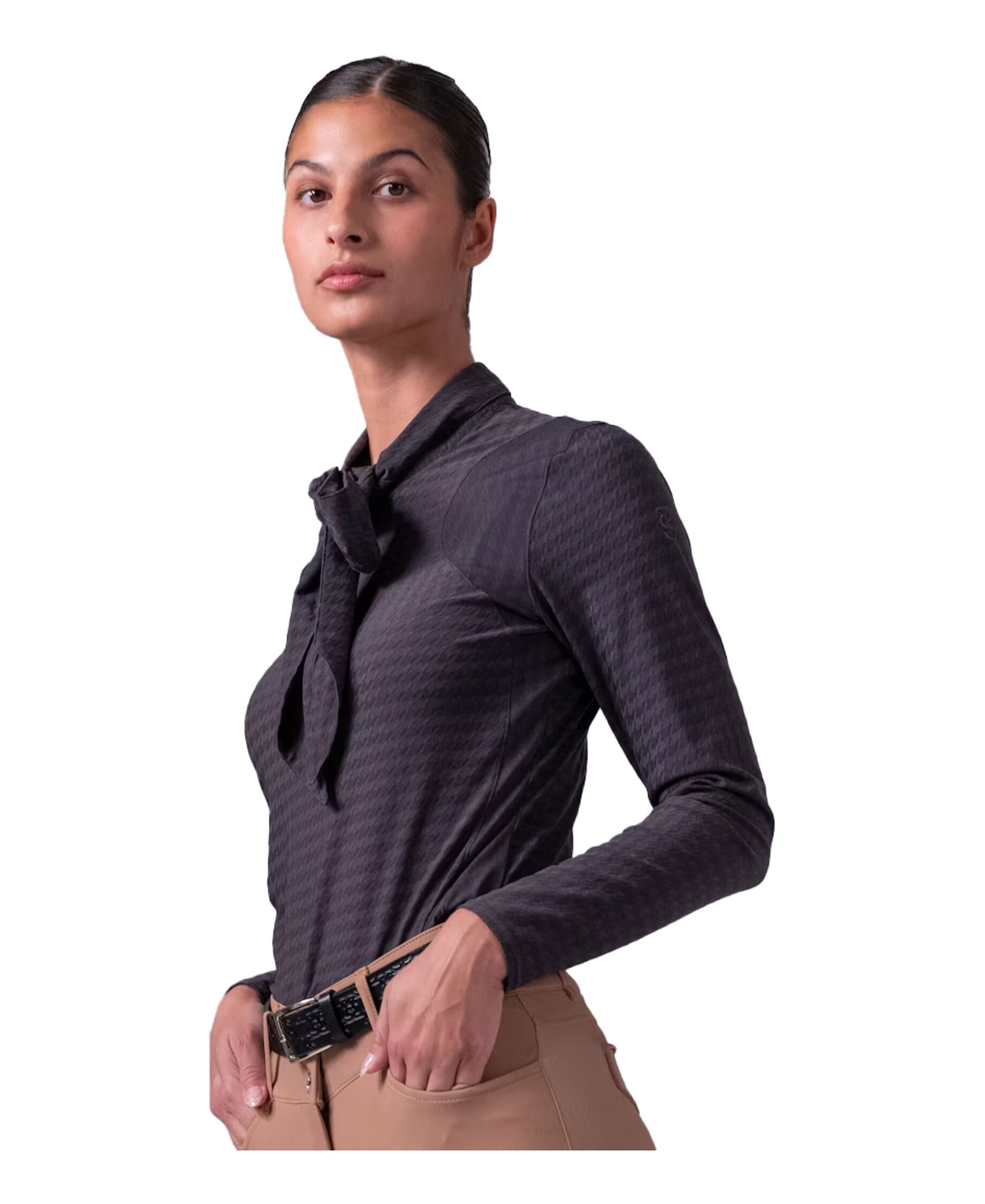 Schleifen-Mesh-Langarmshirt Delilah