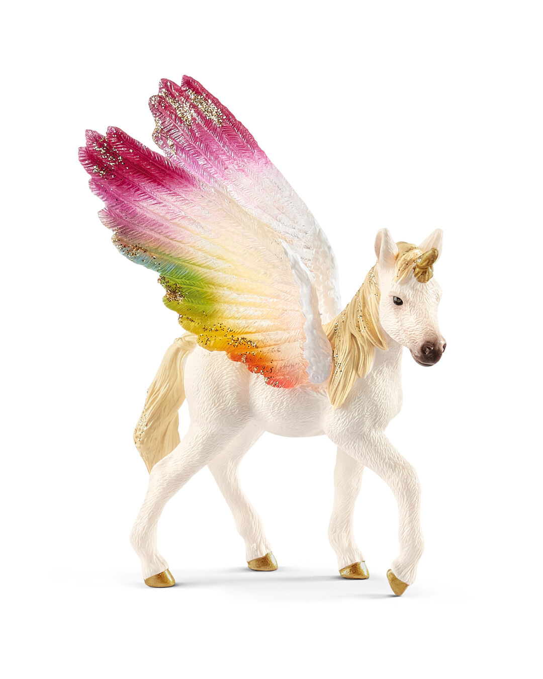 Tierfigur Geflügeltes Regenbogen-Einhorn Fohlen